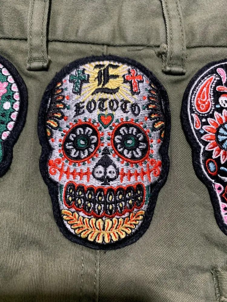 Eototo EO TO TO mexican skull tattoo patch drop croth pants Size US 28 / EU 44 - 2 Thumbnail