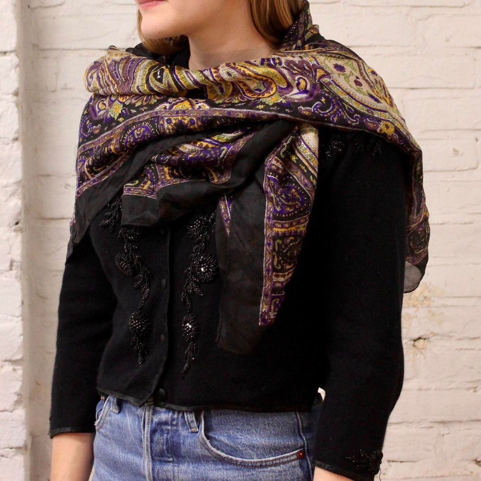 Other Vintage Paisley Silk Scarf Size ONE SIZE - 5 Thumbnail