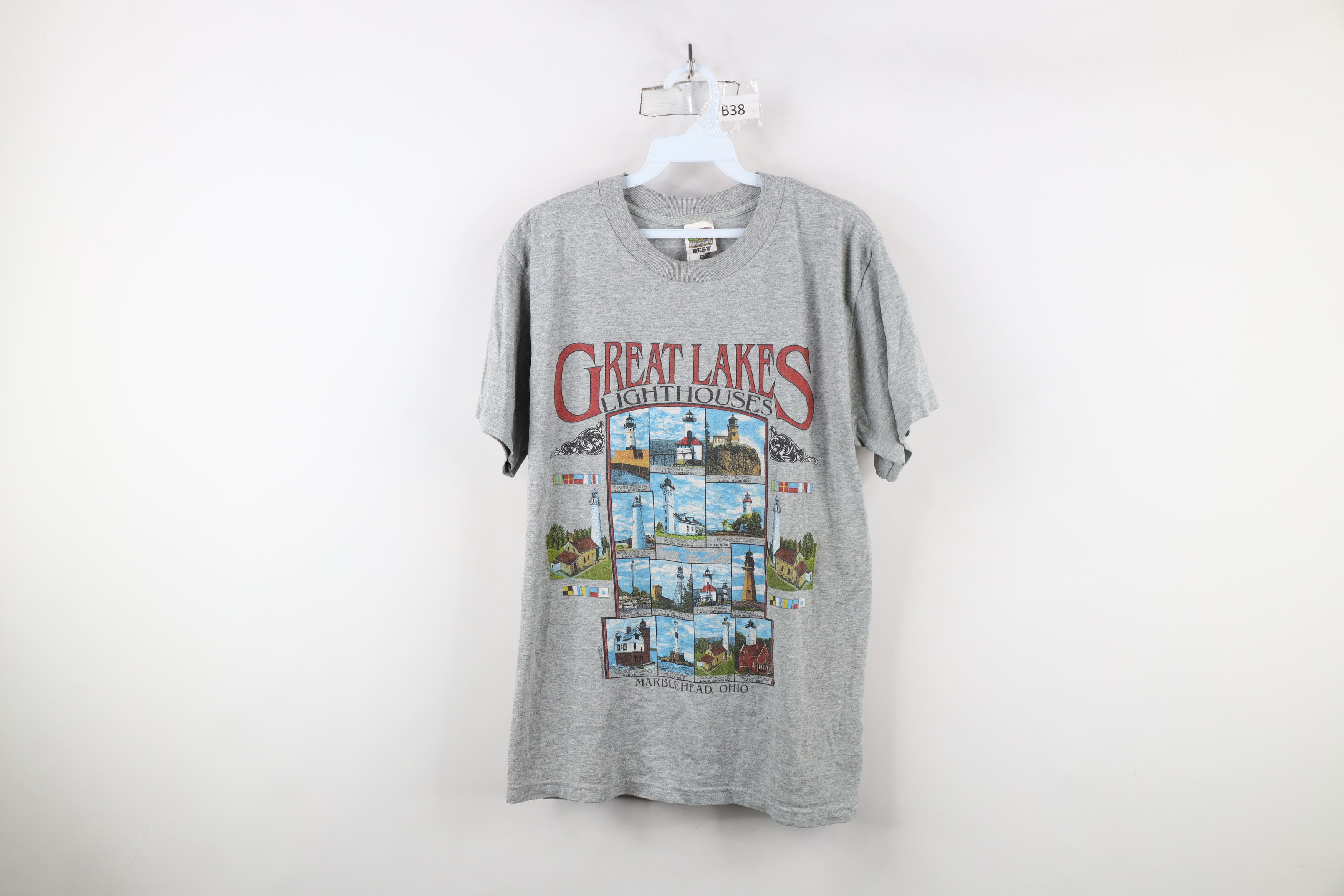Vintage Vintage 90s Ohio Great Lakes Lighthouses T-Shirt Gray Size US M / EU 48-50 / 2 - 1 Thumbnail