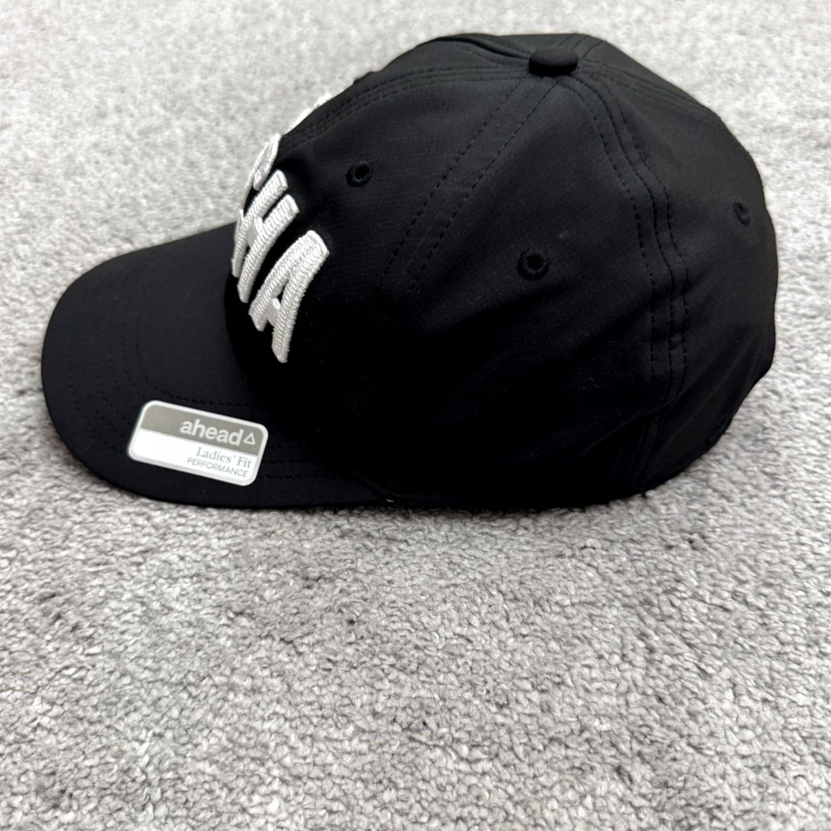 Vintage Ahead Womens Performance Running Hat Cap Adjustable Black Logo Outdoor Sports USA Size ONE SIZE - 3 Thumbnail