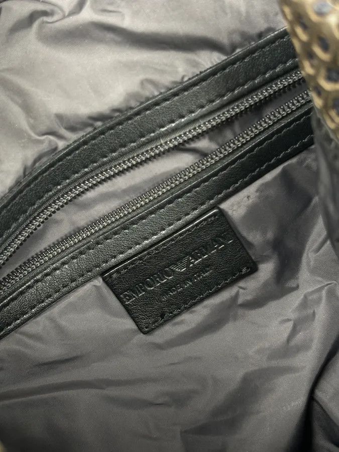 Emporio Armani FW2013 Emporio Armani Taupe Grey Perfored Leather Multi-Pocket Backpack Size ONE SIZE - 17 Thumbnail