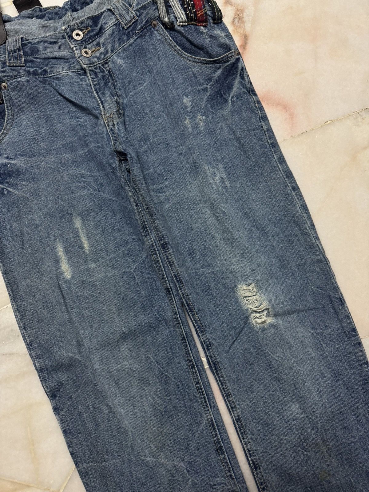 PPFM 💥RARE DOUBLE WAIST💥VTG JAPANESE OVERALL DOUBLE WAIST GRUNGE Size US 30 / EU 46 - 4 Thumbnail