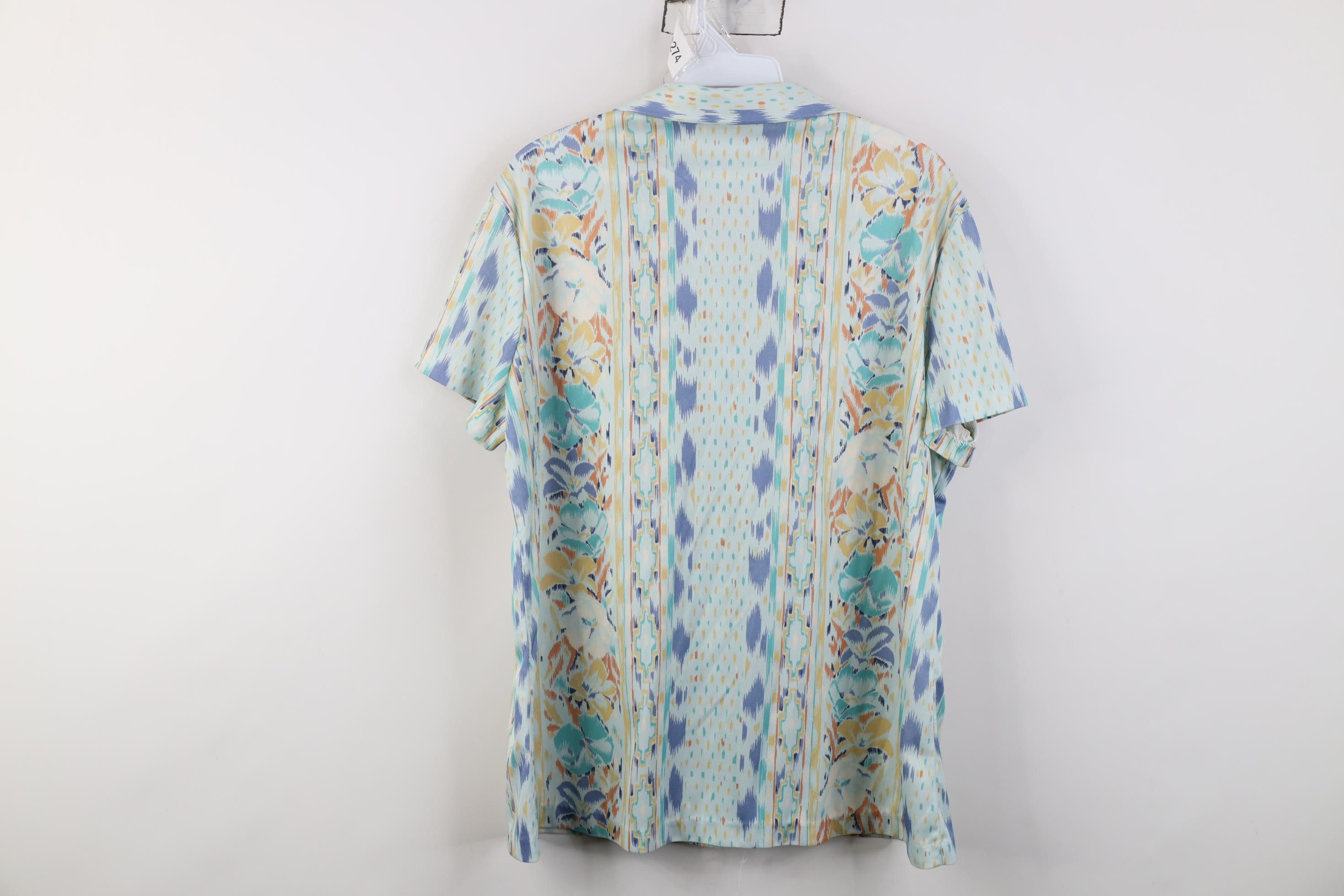 Vintage Vintage 70s Streetwear Flower Knit Camp Collar Button Shirt Size L / US 10 / IT 46 - 9 Thumbnail