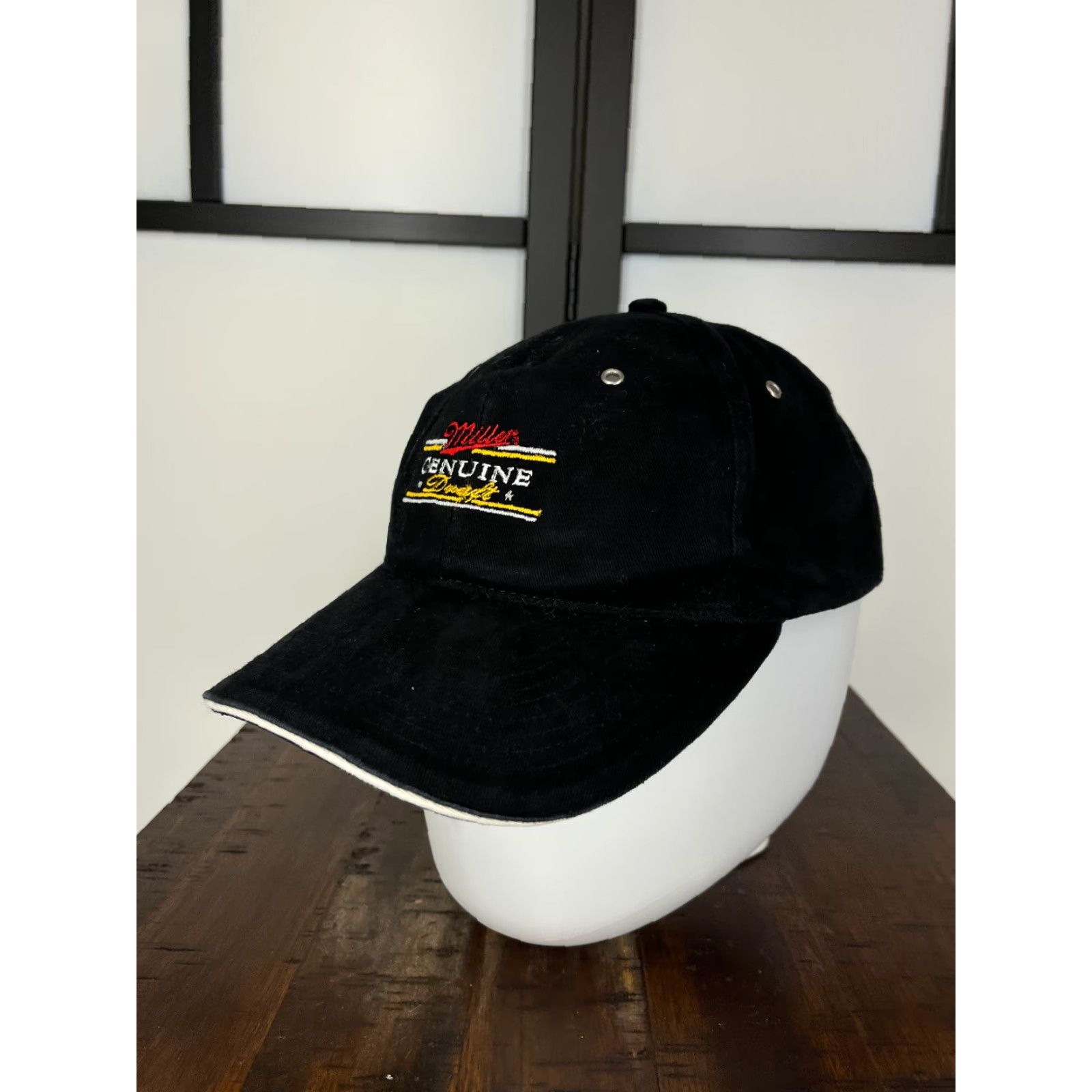 Vintage Miller Genuine Draft Hat Cap Strap Back Adult One Size Black Cotton Blend / Falcon Headwear / Hat / Adult / One Size / Black / Baseball Cap / Mens Size ONE SIZE - 4 Thumbnail