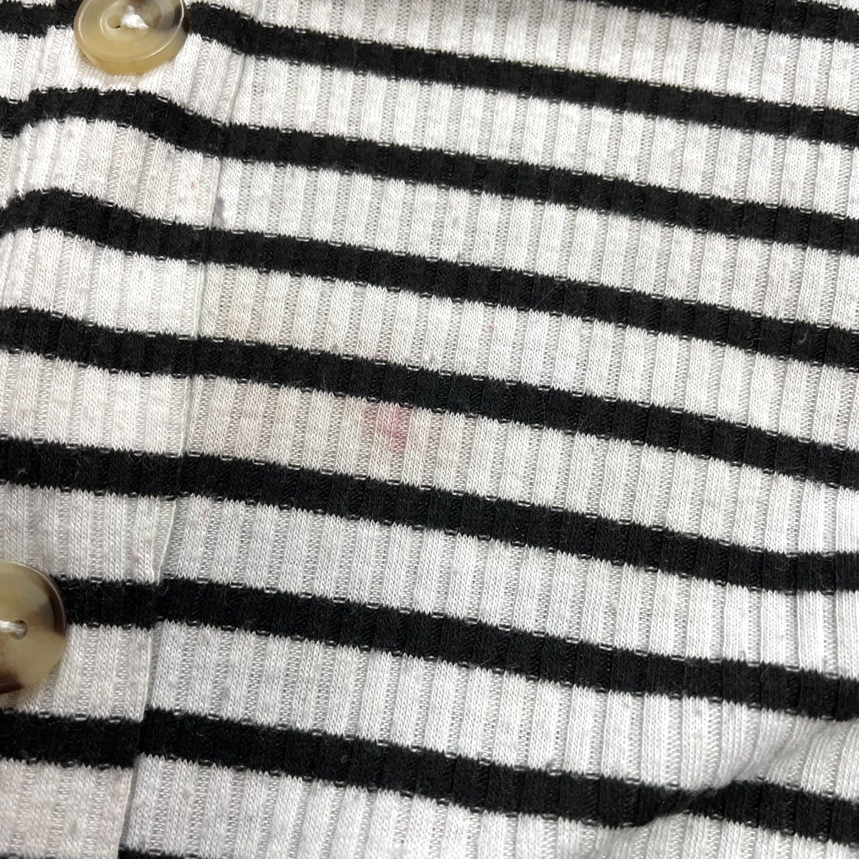 Vintage Urban Episode Shirt Girls M White Black Striped Short Sleeve Ribbed Stretch Floral Jersey Polyester Spandex Casual Size M / US 6-8 / IT 42-44 - 2 Thumbnail