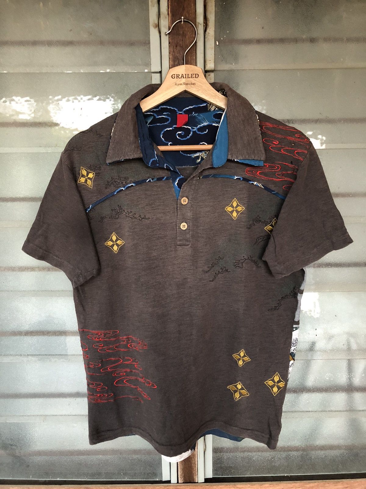 JNCO Vintage Japanese Sukajan Style Rare Collar Shirt Tee Size US M / EU 48-50 / 2 - 2 Thumbnail