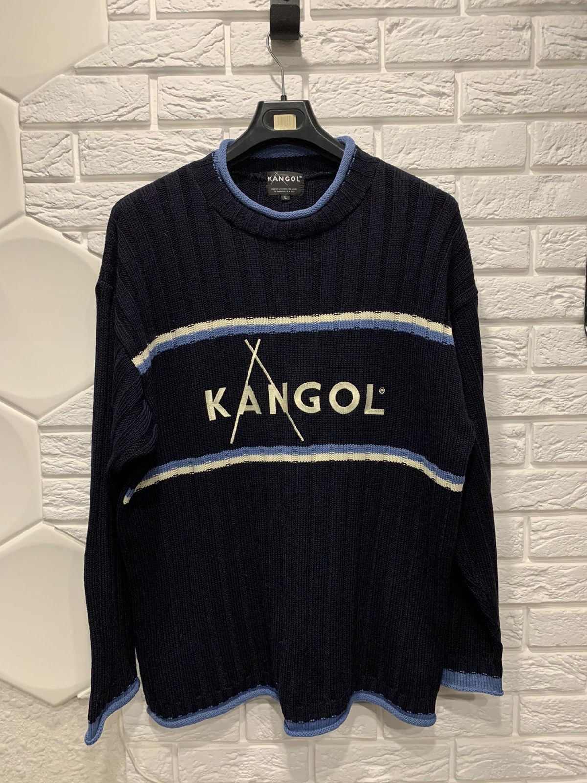 Kangol × Vintage Vintage Kangol Crewneck Sweater Knitwear Big Logo Y2K USA Size US L / EU 52-54 / 3 - 1 Thumbnail