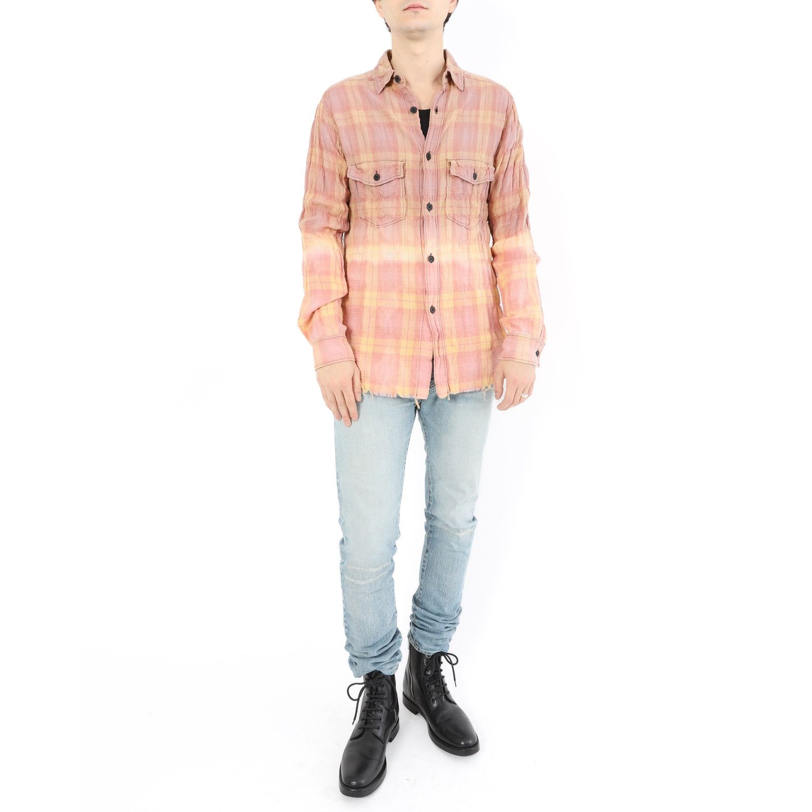 Saint Laurent Paris SS16 Bleached Flannel in Full Orange Size US XL / EU 56 / 4 - 7 Thumbnail