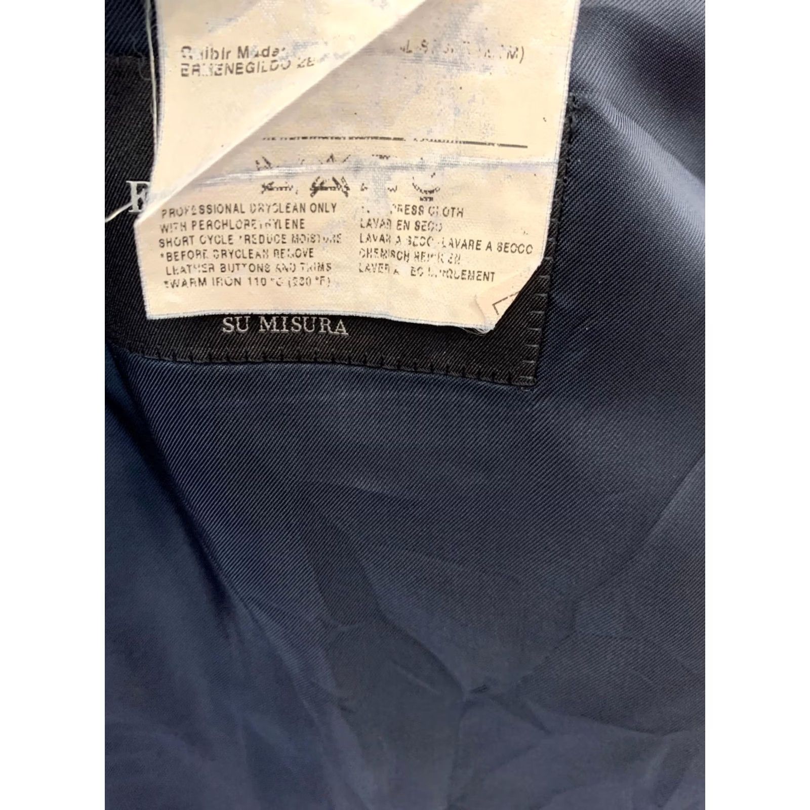 Ermenegildo Zegna VINTAGE Ermenegildo Zegna Blazer 46R Su Misura Trofeo Pinstripe Navy Switzerland 2 Piece Mens Size 46R - 7 Thumbnail