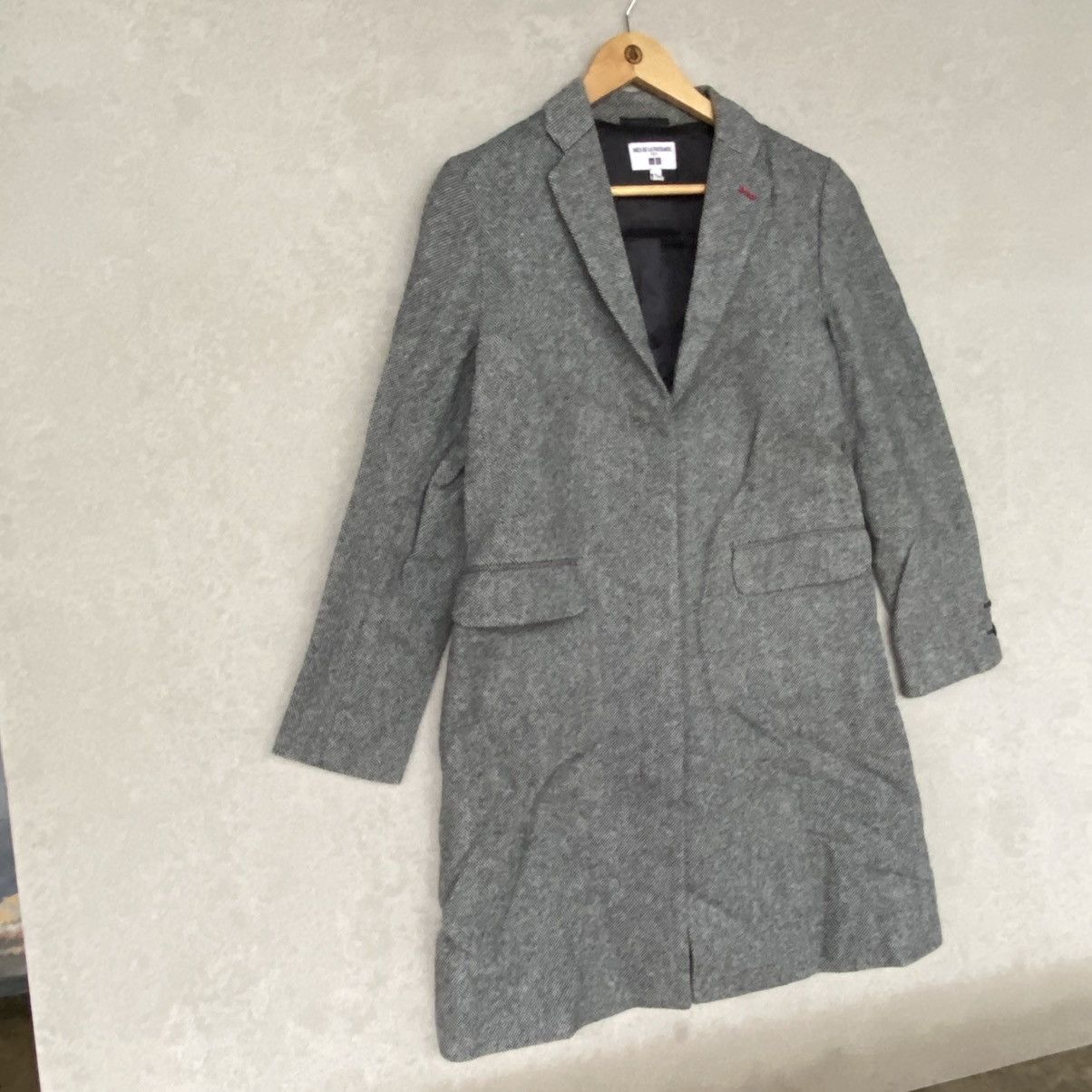 Other Vintage Ines De La Fressange Cotton Wool Mix Overcoat Gray Size US L / EU 52-54 / 3 - 3 Thumbnail