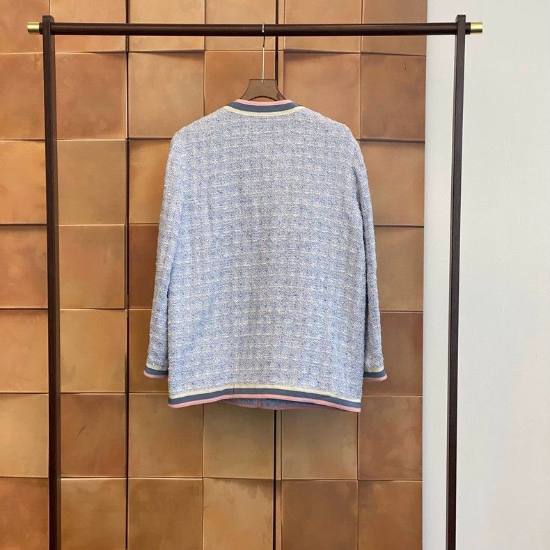 Gucci Gucci Blue and pink striped tweed gold buckle small fragran Size M / US 6-8 / IT 42-44 - 2 Thumbnail
