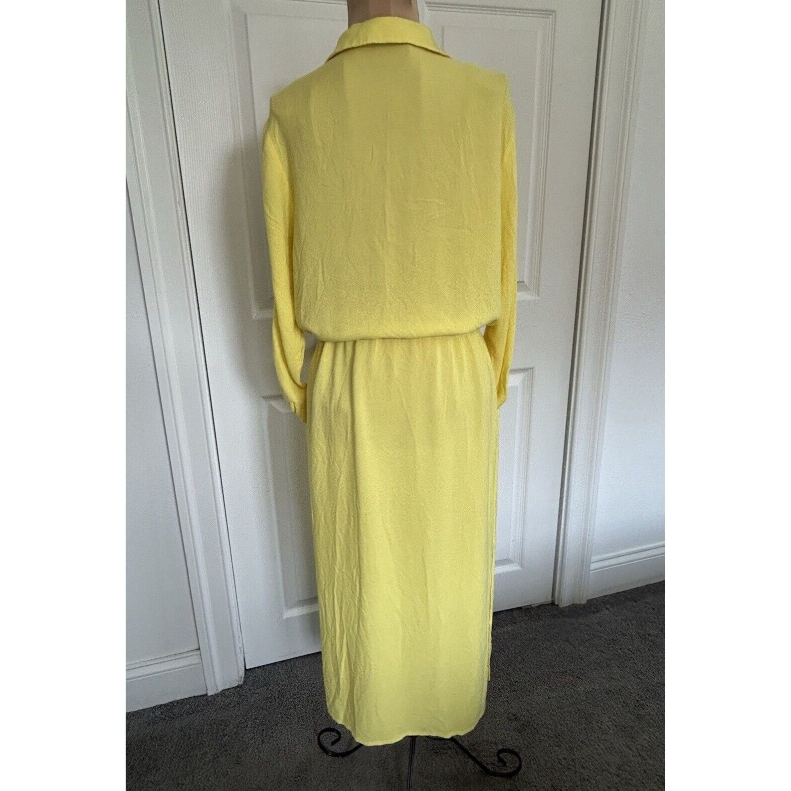 Sita Murt Yellow Linen Blend Button Front Drawstring Waist M