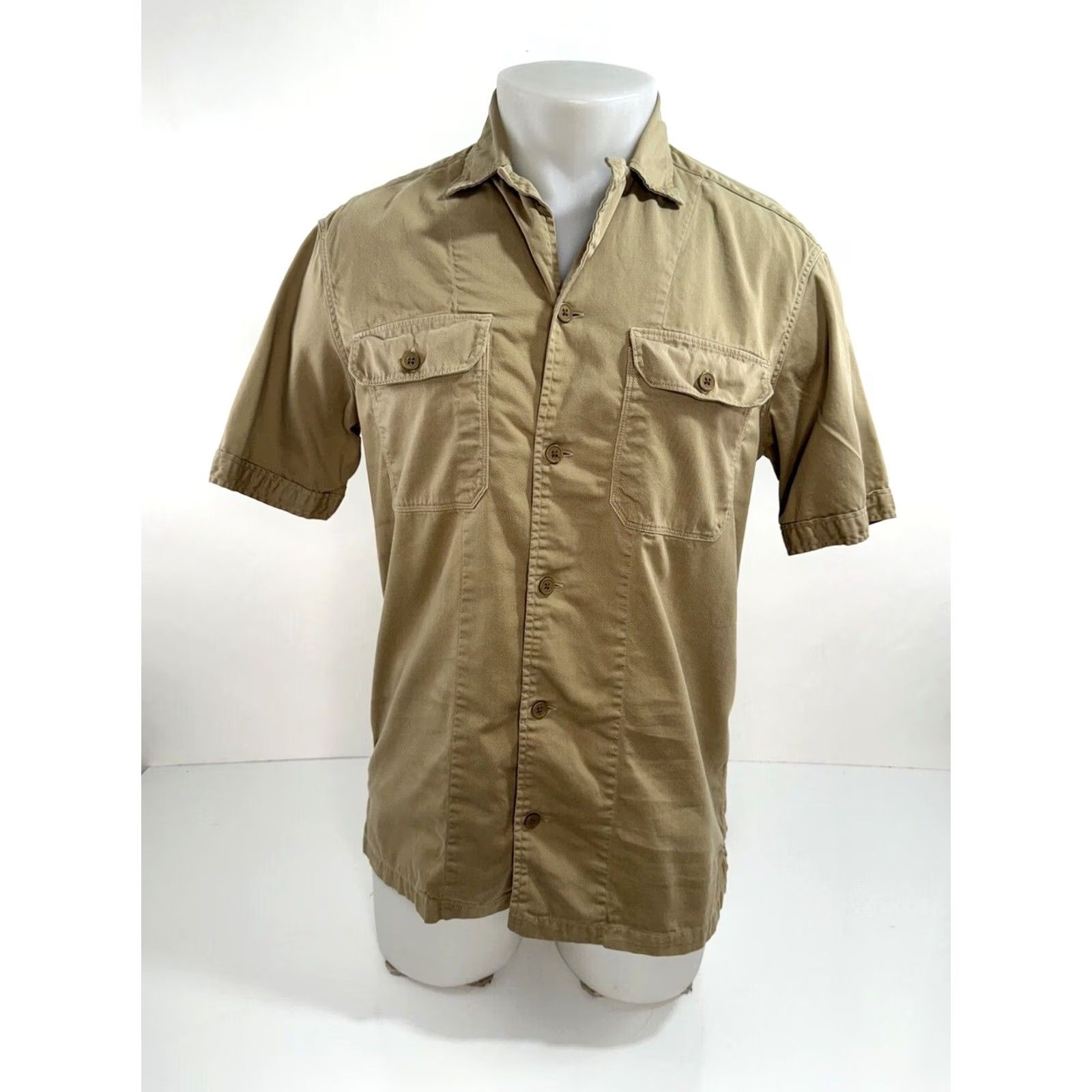 Allsaints ALLSAINTS Mens S/M Safari Bush Military Shirt Shirt Mens M Tan Military J5 Size US M / EU 48-50 / 2 - 2 Thumbnail