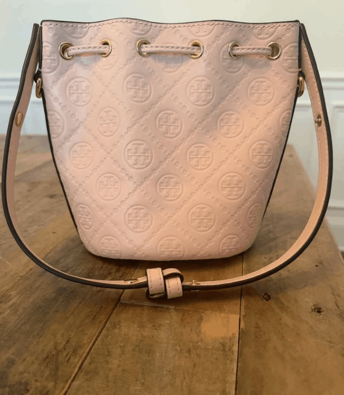 Tory Burch TORY BURCH Mini T Monogram Leather Bucket Bag Pink Women's Size ONE SIZE - 2 Thumbnail