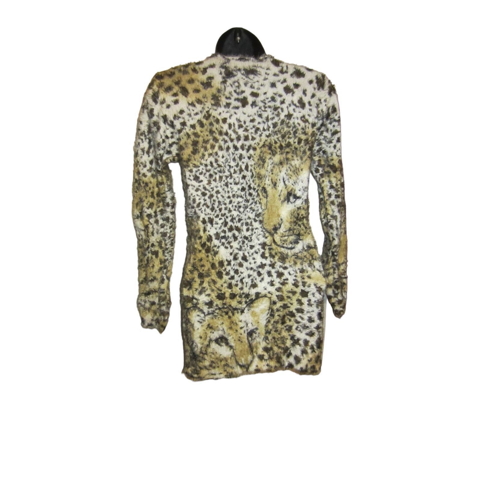 Other Y2K Animal Print Leopard Bodycon Dress Long Sleeve DENIMAXX Size M / US 6-8 / IT 42-44 - 5 Thumbnail