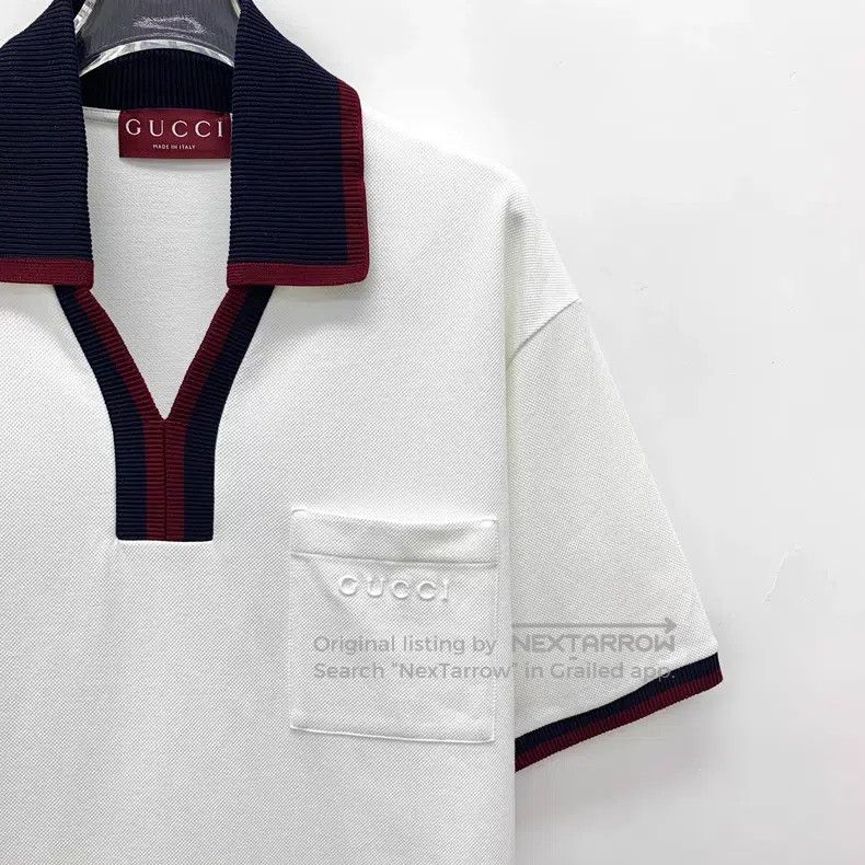 Gucci Gucci White logo letter cotton lapel short-sleeved polo sh Size US M / EU 48-50 / 2 - 3 Thumbnail