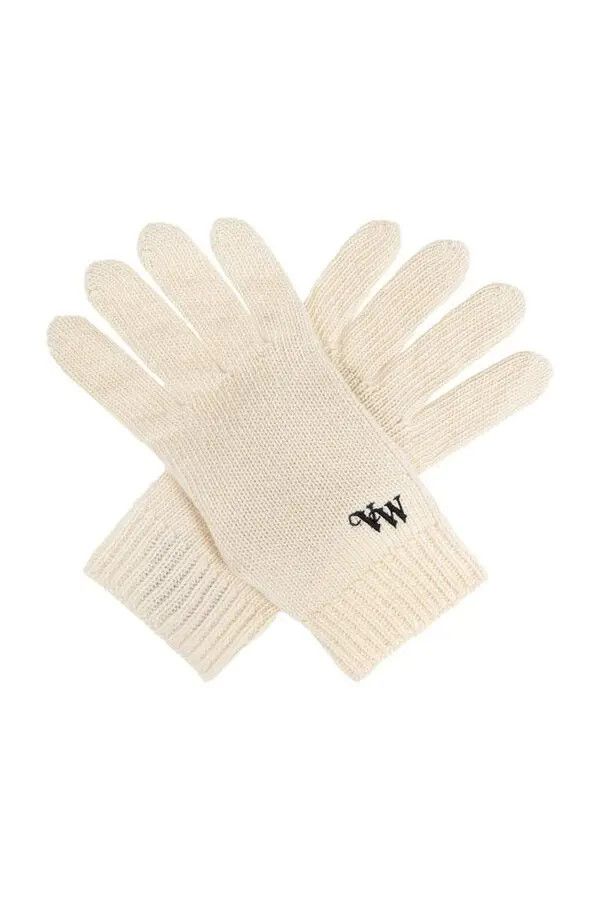 Vivienne Westwood o1y0525 Size : L/XL / Logo Gloves in Beige Size ONE SIZE - 1 Preview