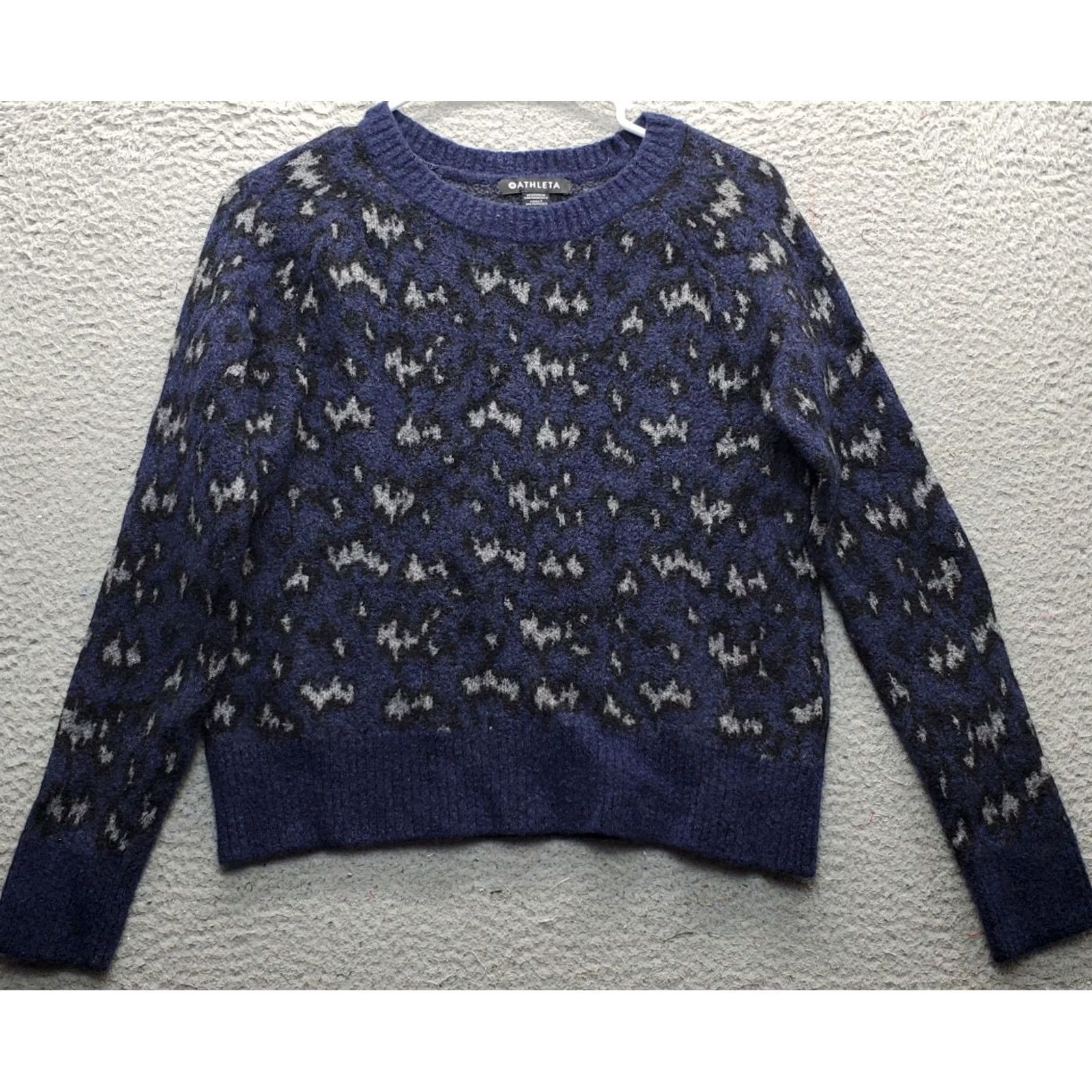 Athleta Athleta Hawthorn Sweater Women XS Multicolor Animal Print Merino Wool Knit Round Neck, Pullover, Raglan Sleeve, Casual, Fall Winter, Size XS Women Size XS / US 0-2 / IT 36-38 - 2 Thumbnail