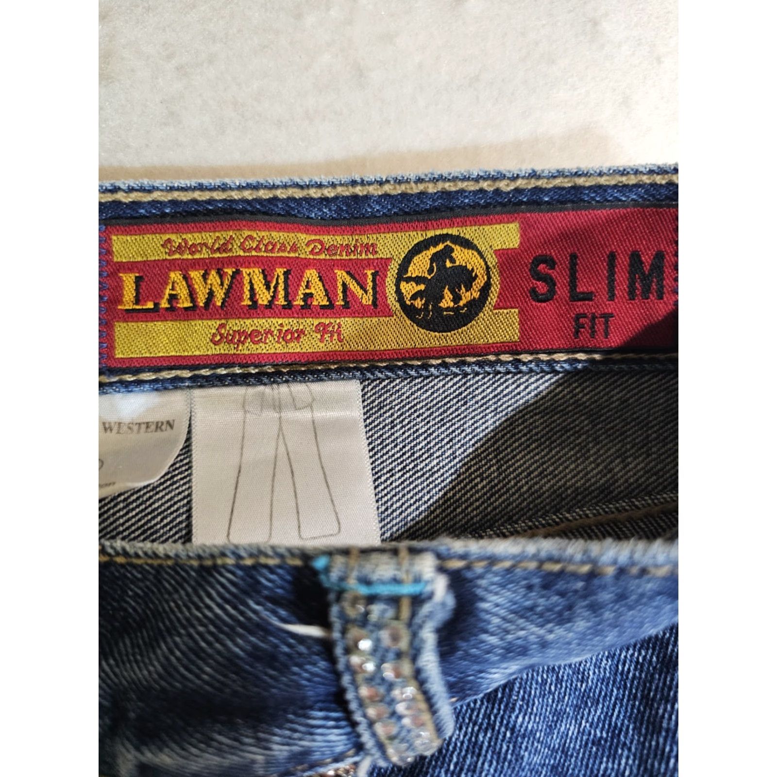 Vintage VINTAGE Lawman World Class Denim Western Flare Jeans Womens Sz 7 Inseam 30" Medium Wash Size 28" / US 6 / IT 42 - 5 Thumbnail