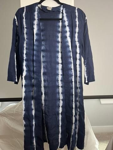 Chicos Chico's Navy Blue Tie-Dye Maxi Dress Size XS / US 0-2 / IT 36-38 - 4 Thumbnail