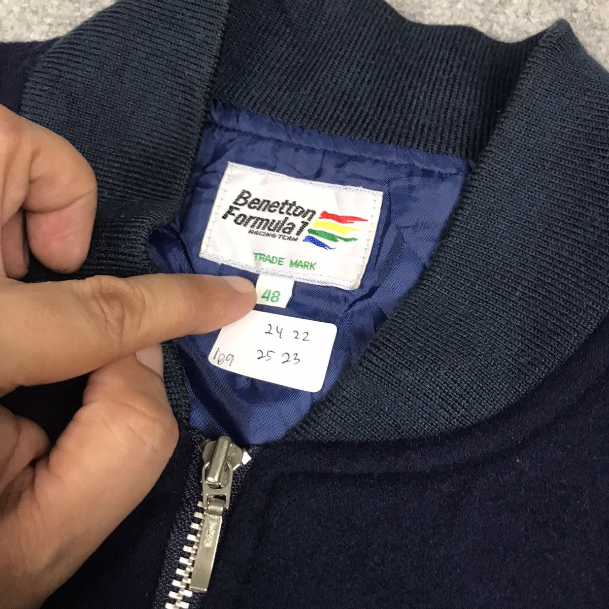 Gear for Sports × United Colors Of Benetton 2000s BENETTON FORMULA 1 X MILD SEVEN WOOL BOMBER JACKET Size US M / EU 48-50 / 2 - 8 Thumbnail