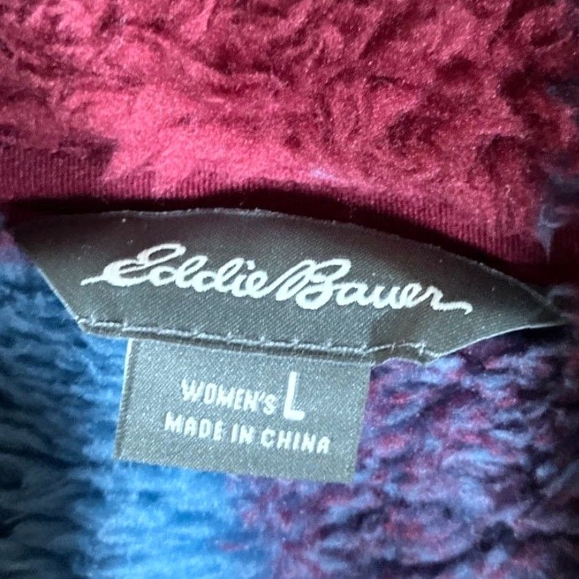 Eddie Bauer VINTAGE Eddie Bauer Womens Sweater Blue Plaid Ultra Soft 1/4 Zip Plush Fleece L Size L / US 10 / IT 46 - 3 Thumbnail