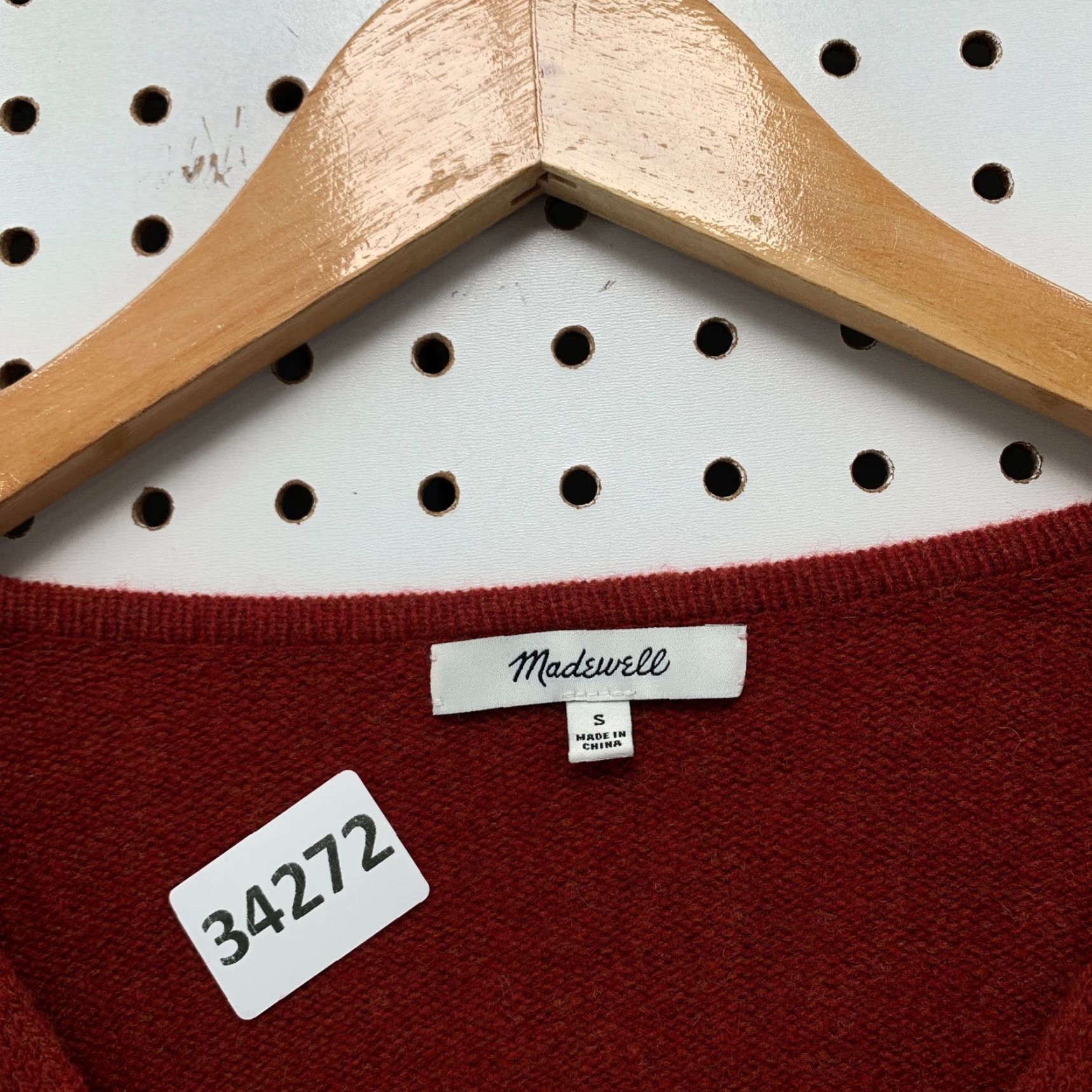 Madewell VINTAGE Madewell Merino Woo Sweater Womens Small Red Ruffled 20.5x20.5 Size S / US 4 / IT 40 - 7 Thumbnail