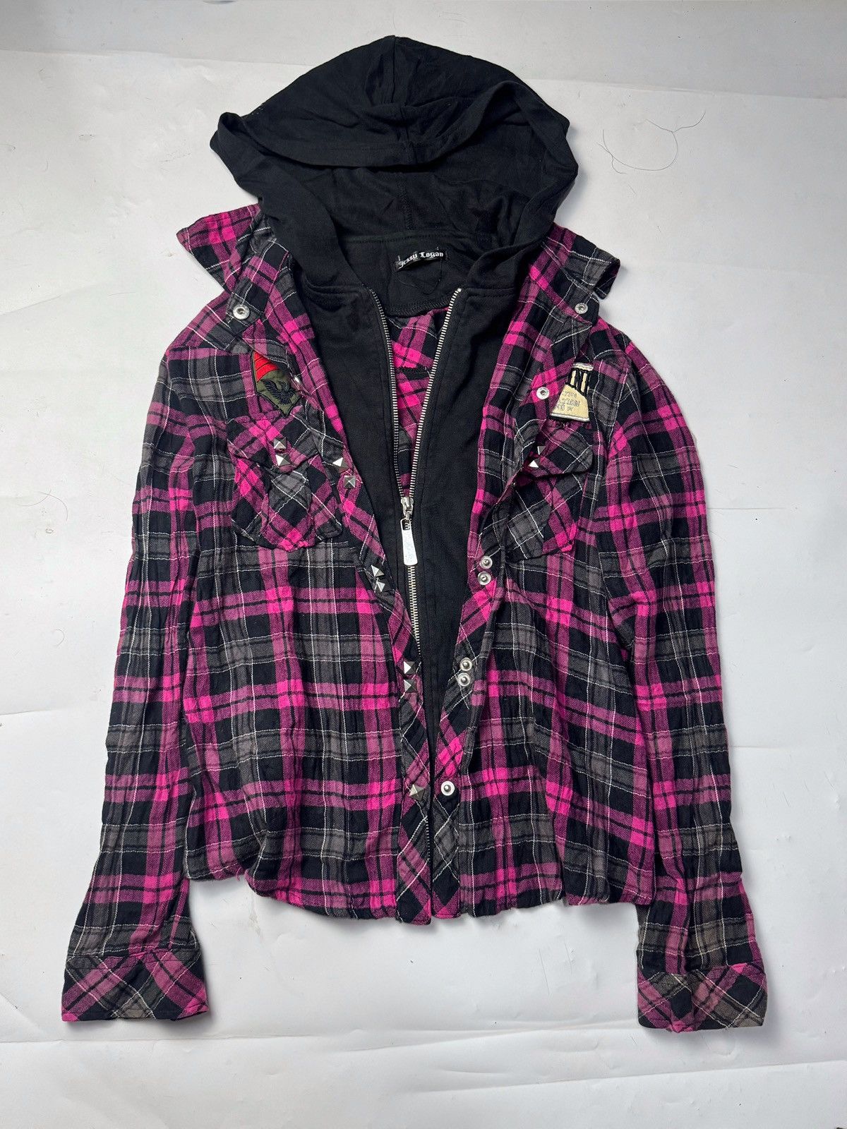 Hysteric Glamour Double Layers Punk Styled Jessy Logan Shirt Hoodie Size US S / EU 44-46 / 1 - 1 Thumbnail
