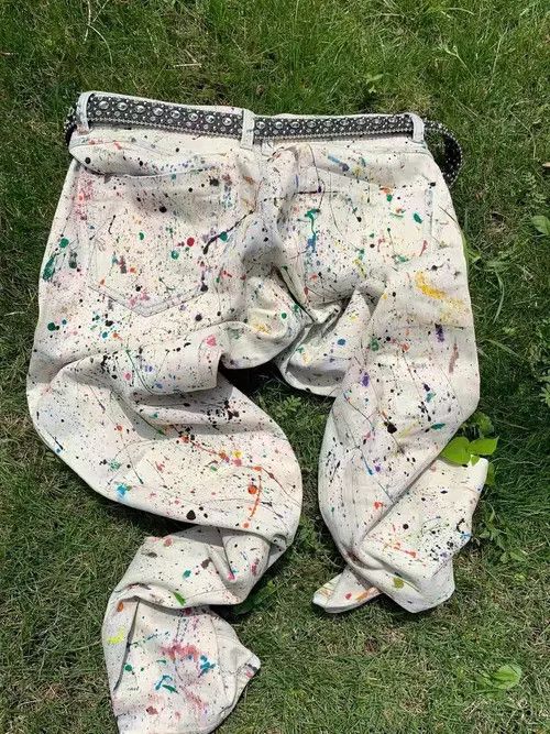 VIBE Street Retro Tie Dye Splashed Ink Loose Jeans Size US 30 / EU 46 - 7 Thumbnail