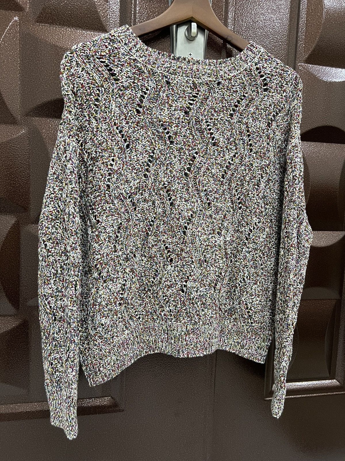 Japanese Brand GU Cotton Blend Marled Knit Crewneck Sweater Size L / US 10 / IT 46 - 3 Thumbnail