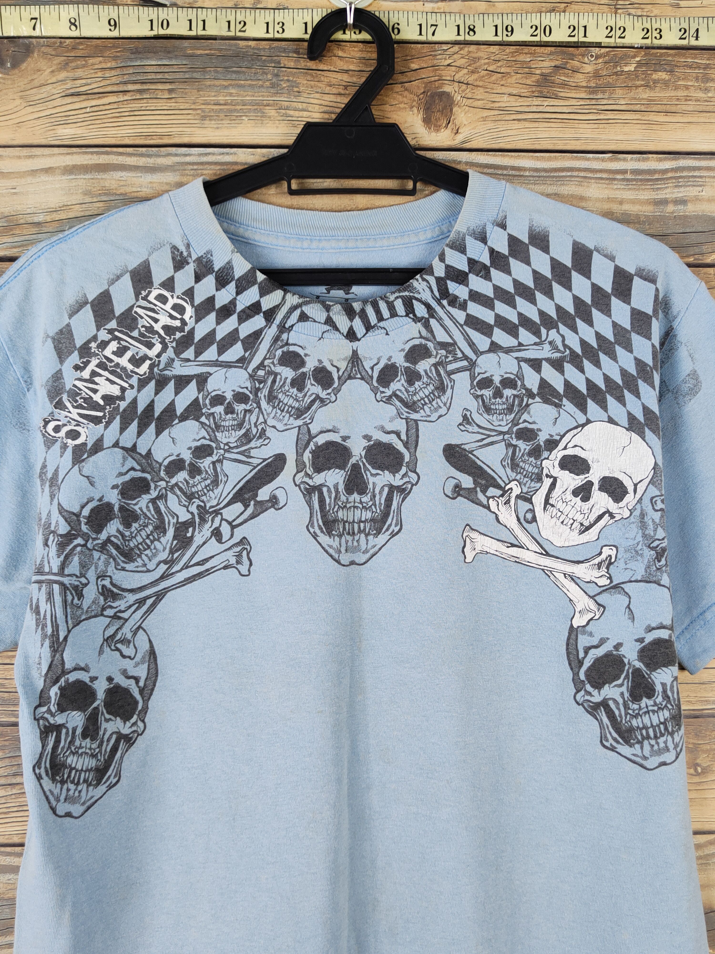 Think Skateboards Skate Lab skull Blue Short Sleeve T-shirts #W1922 Size US M / EU 48-50 / 2 - 2 Thumbnail