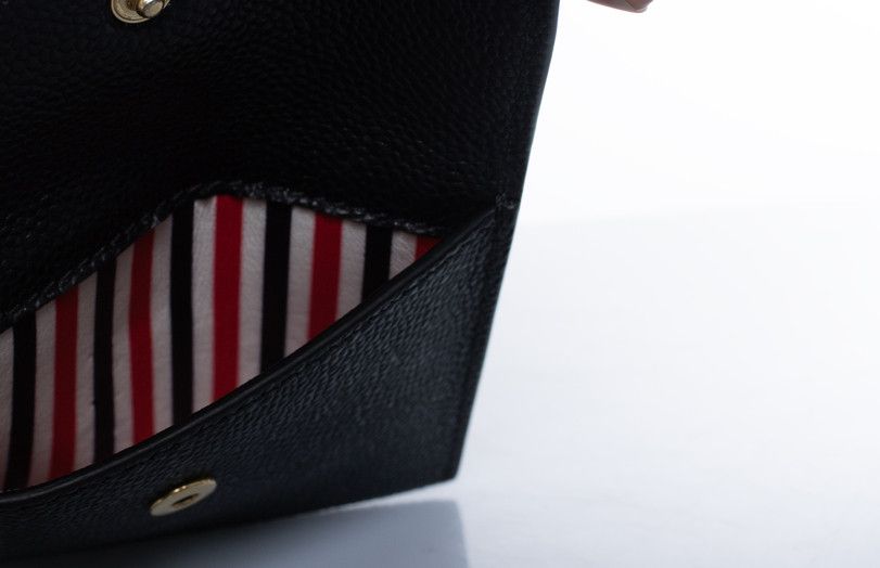 Thom Browne Thom Browne, pebbled leather clutch with wallet Size ONE SIZE - 4 Thumbnail