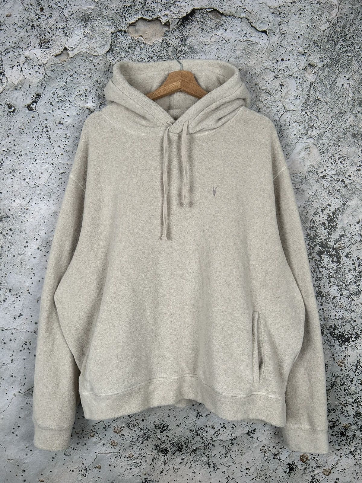 Allsaints Allsaints Fluffy Cream Hoodie Streetwear Designer Hype Size US L / EU 52-54 / 3 - 1 Thumbnail