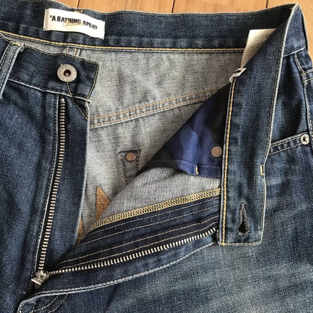 Bape BAPE STA Embroidered Denim Shorts a bathing ape star ★size L Size US 34 / EU 50 - 6 Thumbnail