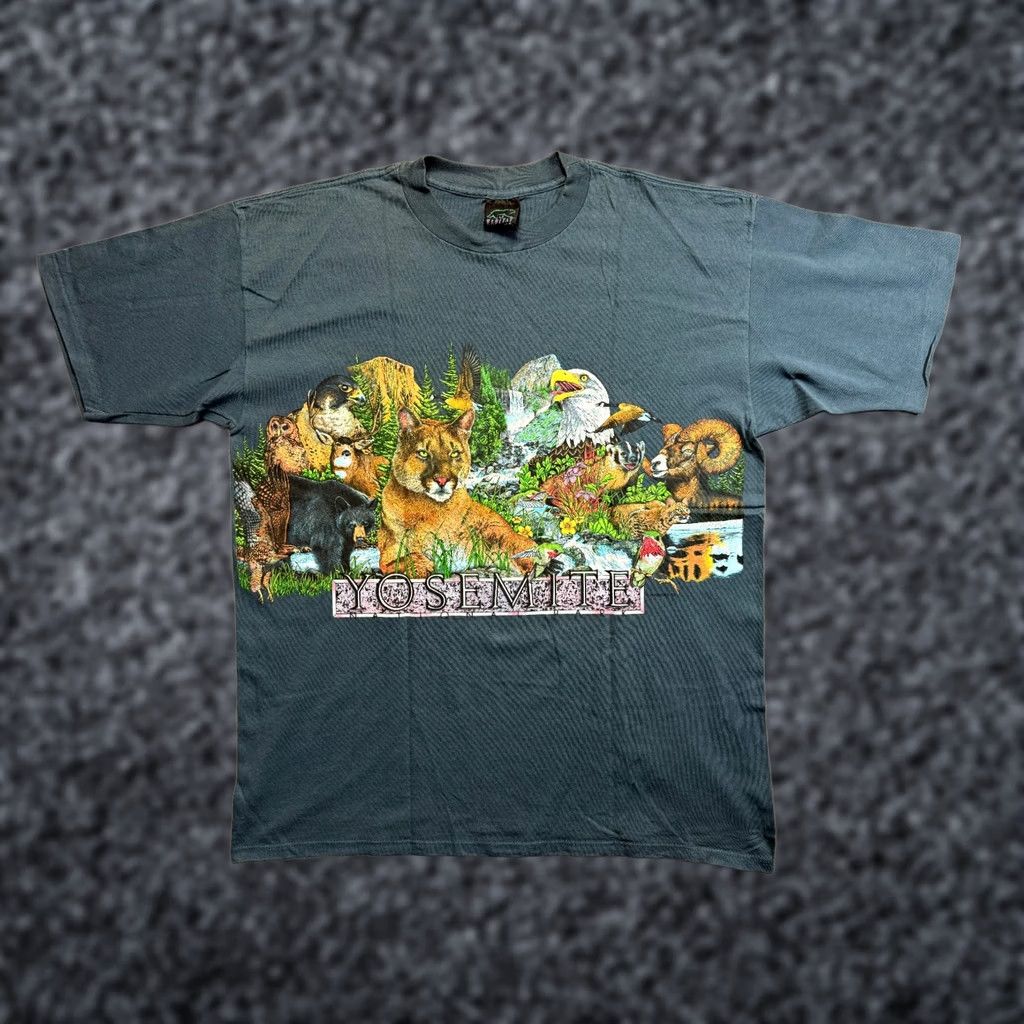 Habitat Habitat Vintage Yosemite Park AOP Mens T-Shirt 2XL Blue/Green Size US XXL / EU 58 / 5 - 1 Thumbnail