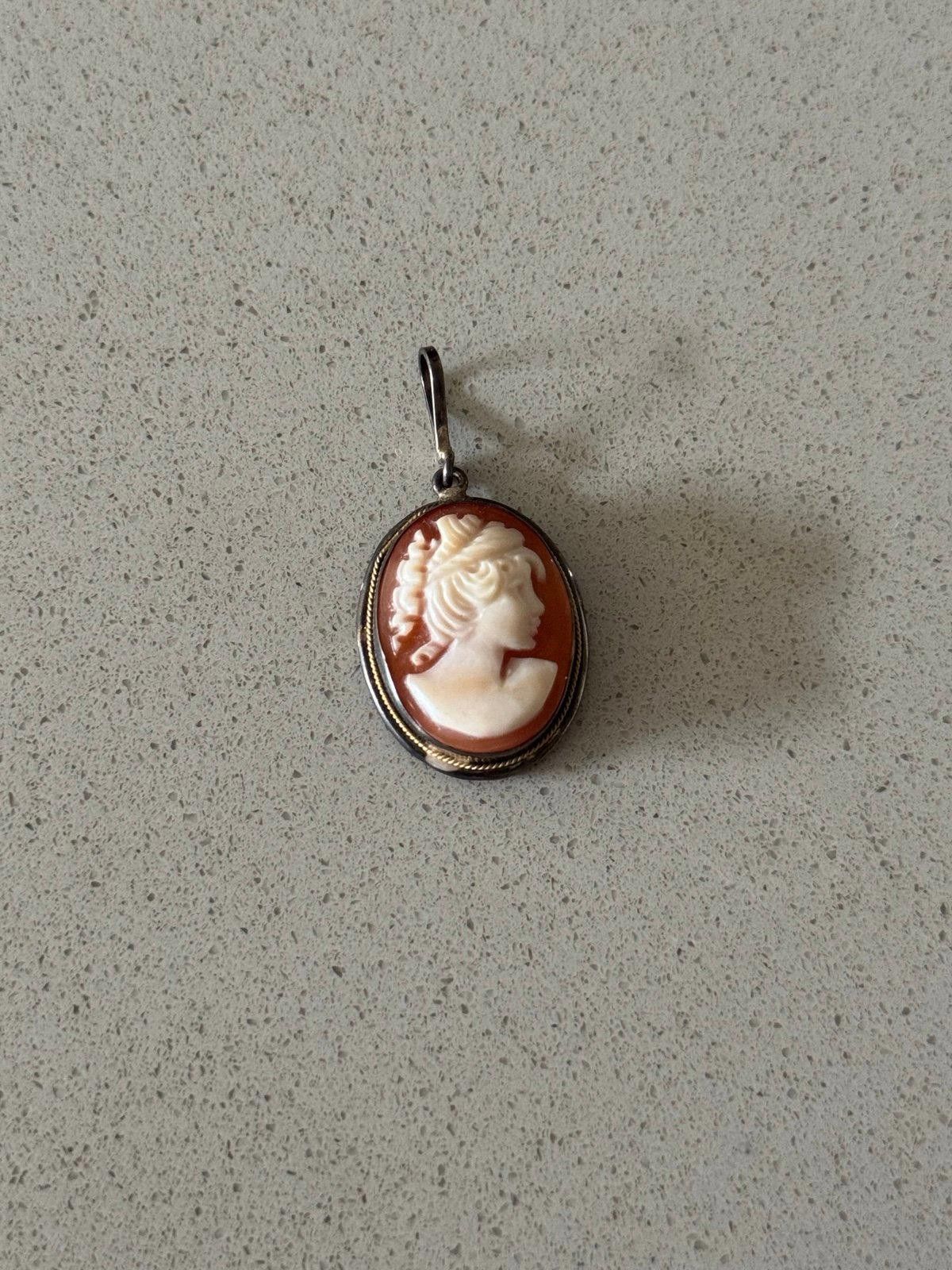Designer Vintage SilverHAND CARVED CAMEO Pendant Size ONE SIZE - 1 Thumbnail