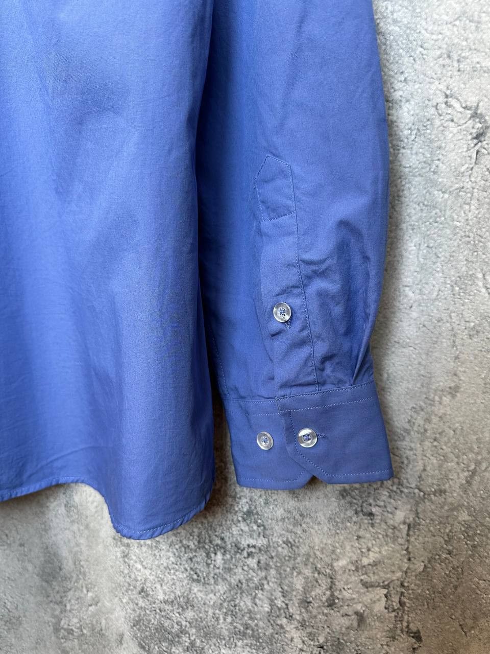Moschino Moschino Blue Cotton Long-Sleeve Shirt Red Heart Embroidery Size US L / EU 52-54 / 3 - 10 Thumbnail