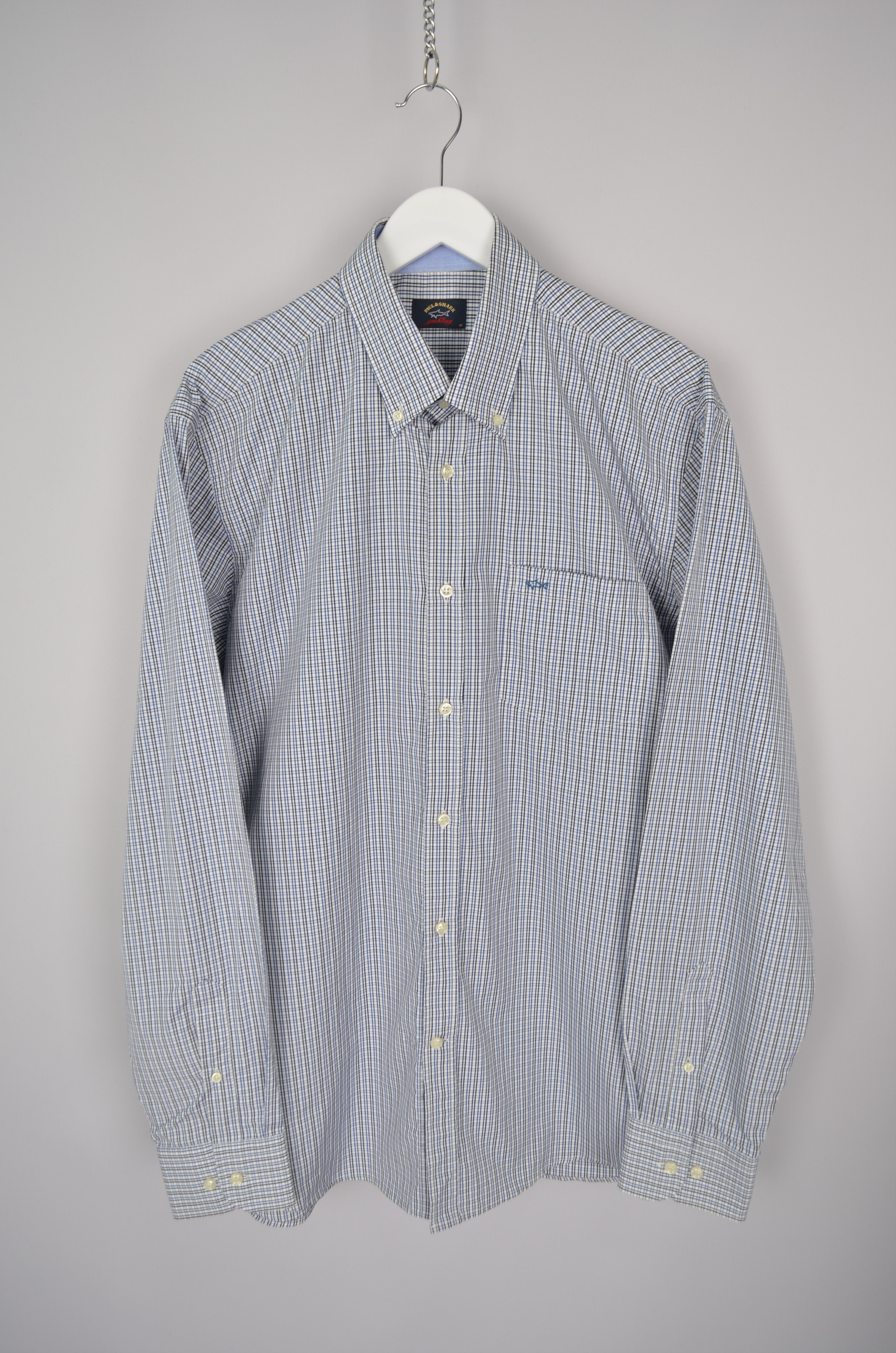 Paul & Shark Paul&Shark White Blue Check Shirt Size XL (42) Luxury Size US XL / EU 56 / 4 - 1 Thumbnail