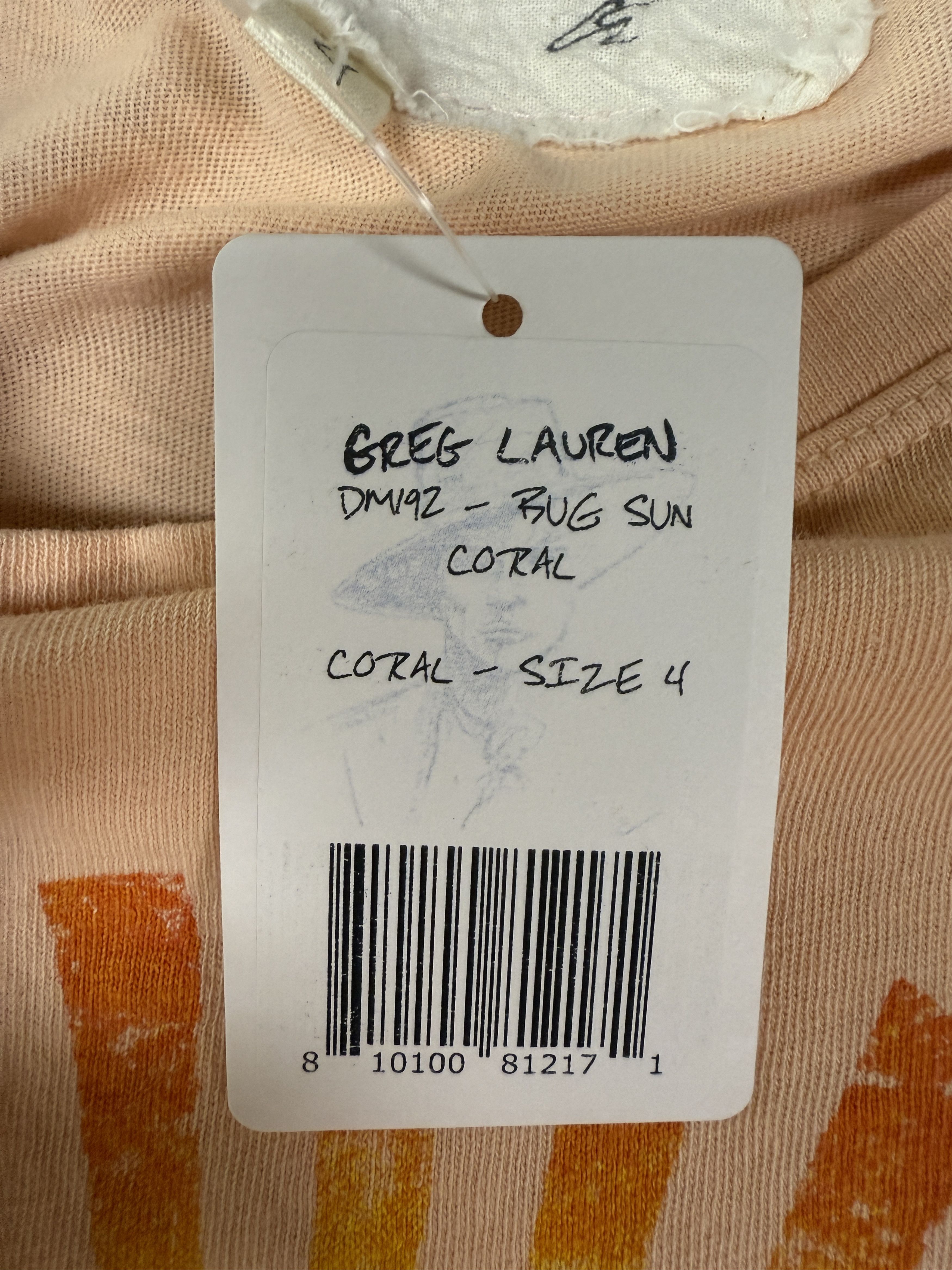 Greg Lauren Greg Lauren Coral Big Sun Tee Size US XL / EU 56 / 4 - 5 Thumbnail