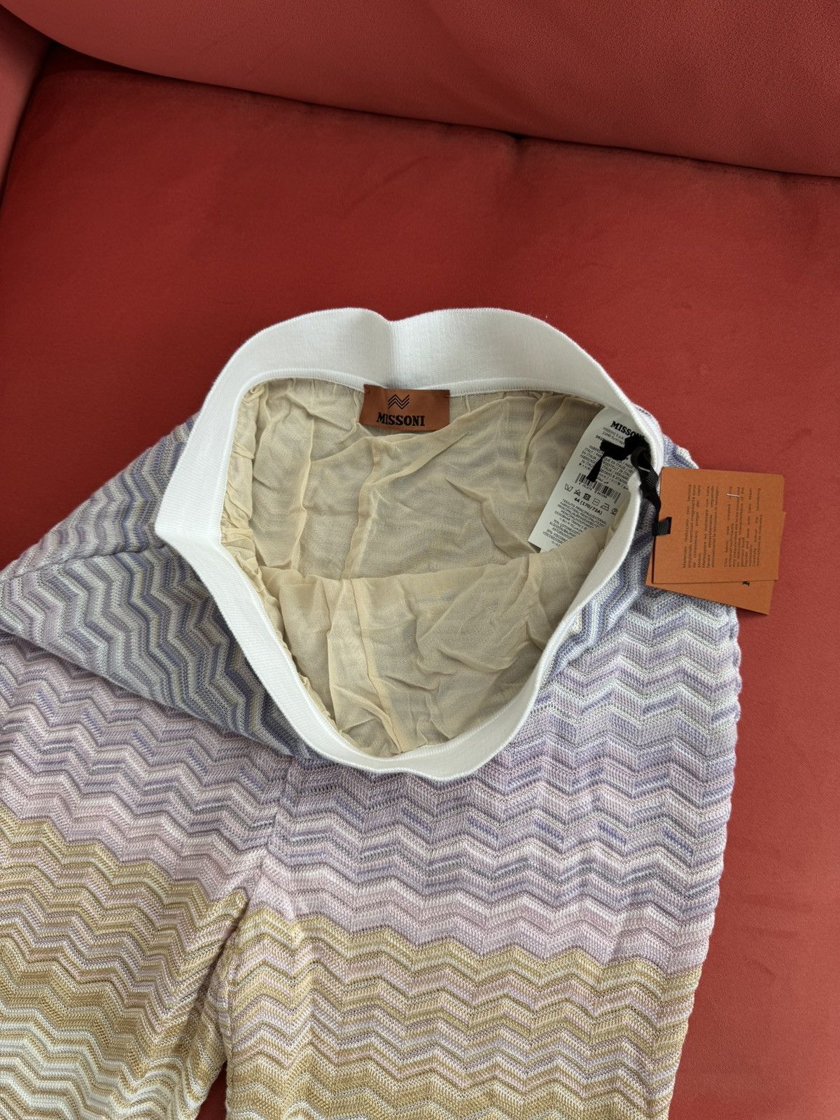 Missoni Missoni NEW zigzag knit pants, purple/beige, size L int Size 30" / US 8 / IT 44 - 5 Thumbnail