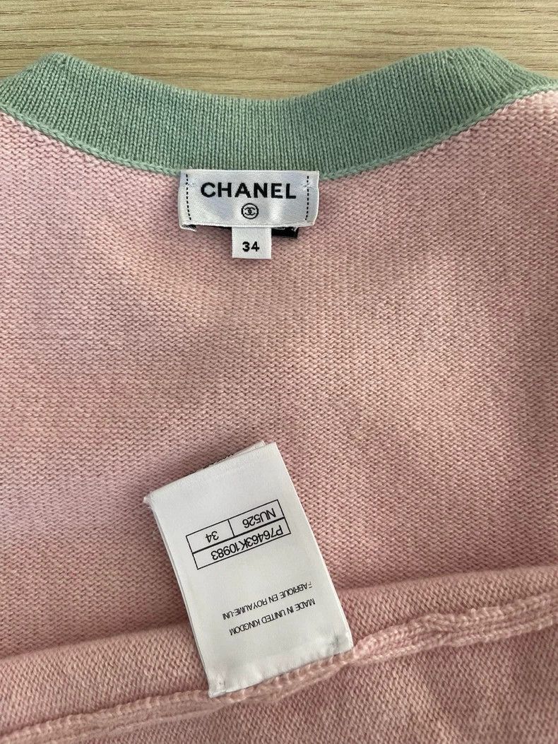Chanel Chanel 24c pink green cashmere cardigan coat Size XXS / US 00 / IT 34 - 3 Thumbnail