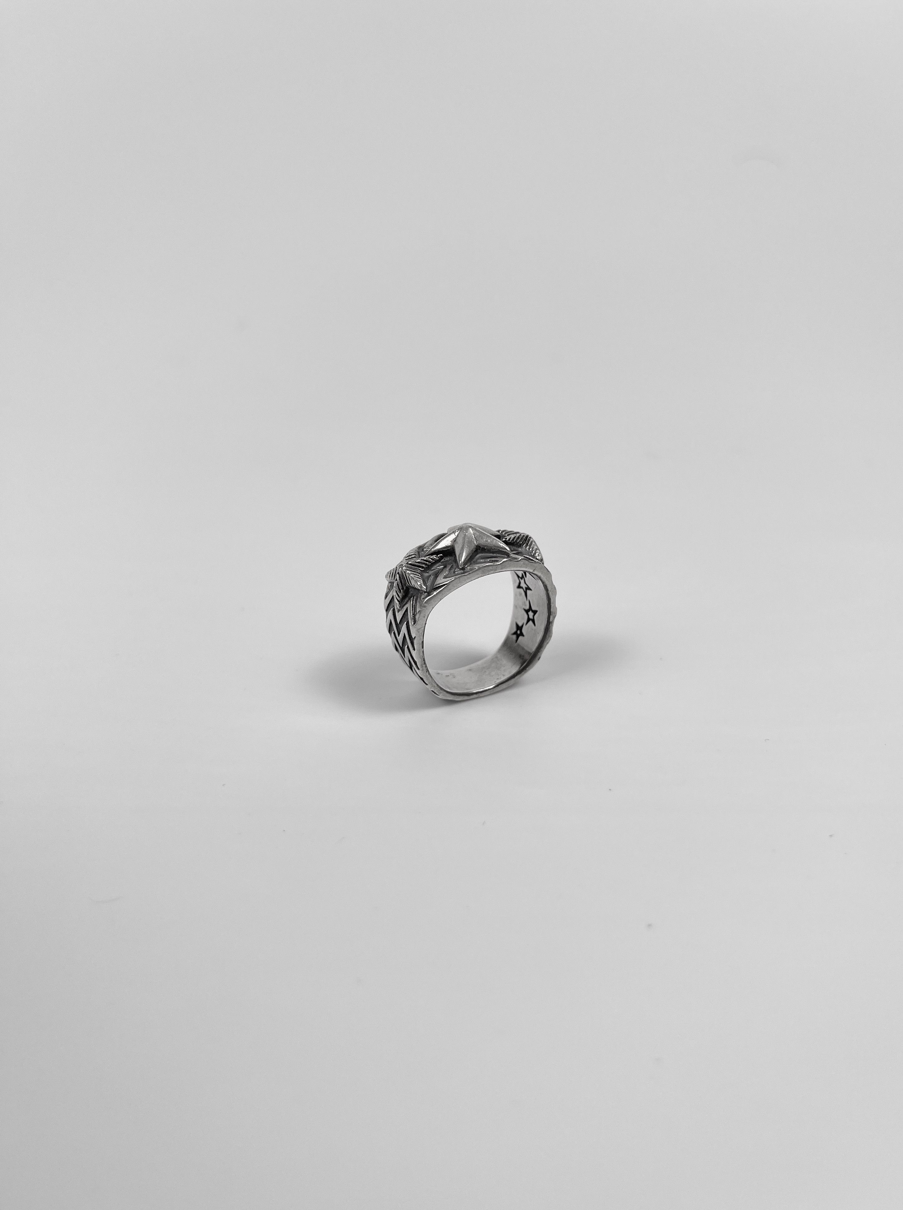 Cody Sanderson Cody Sanderson Wave Gear 3 Star Silver Ring Size ONE SIZE - 5 Thumbnail