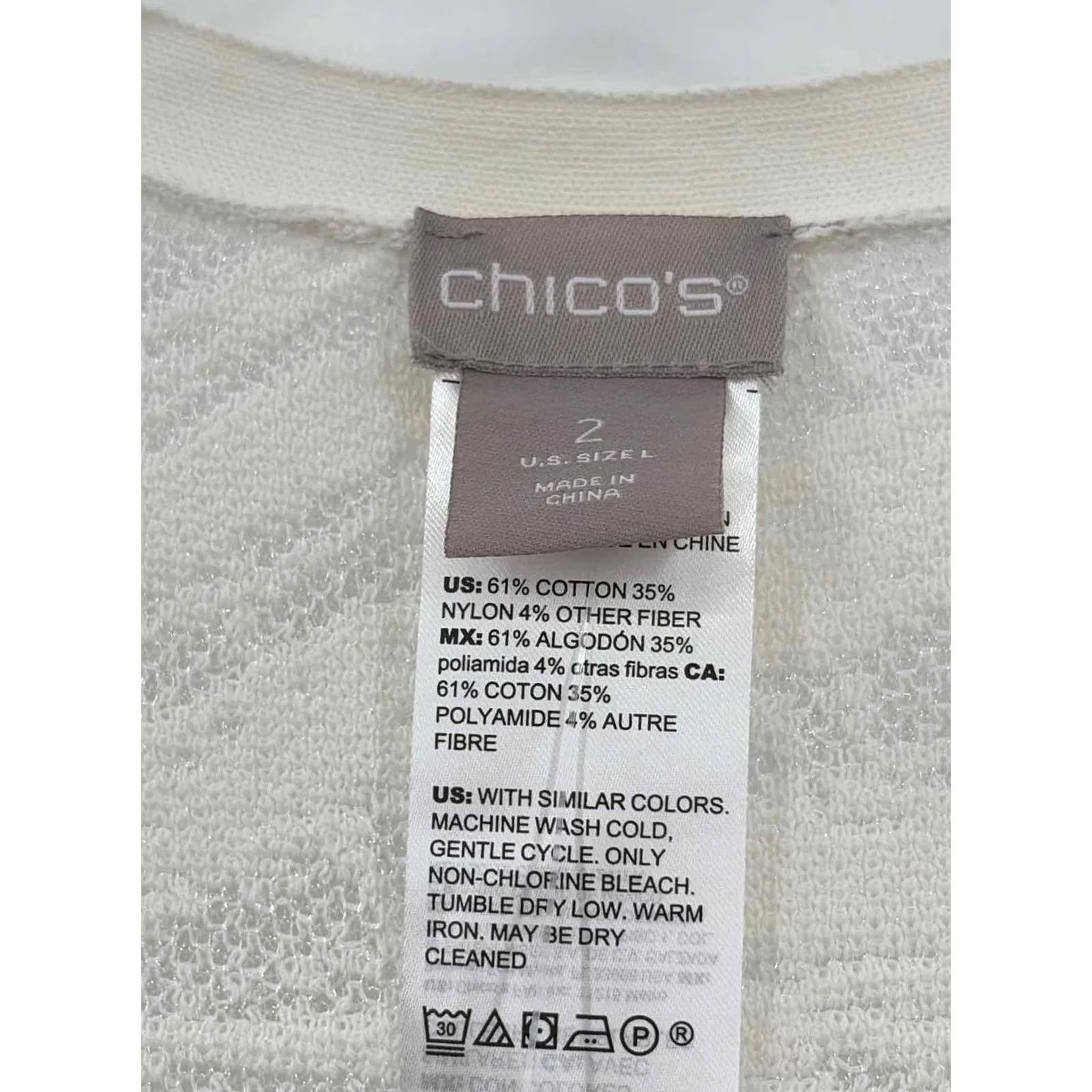 Vintage Chico's Vest White 2/Large Duster Regular XS? Size XS / US 0-2 / IT 36-38 - 3 Thumbnail