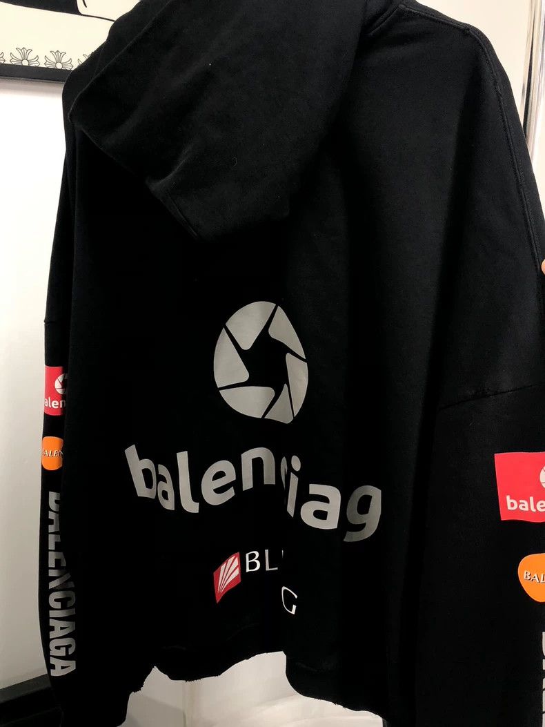 Balenciaga Balenciaga Logo black hooded sweater Size US S / EU 44-46 / 1 - 3 Thumbnail