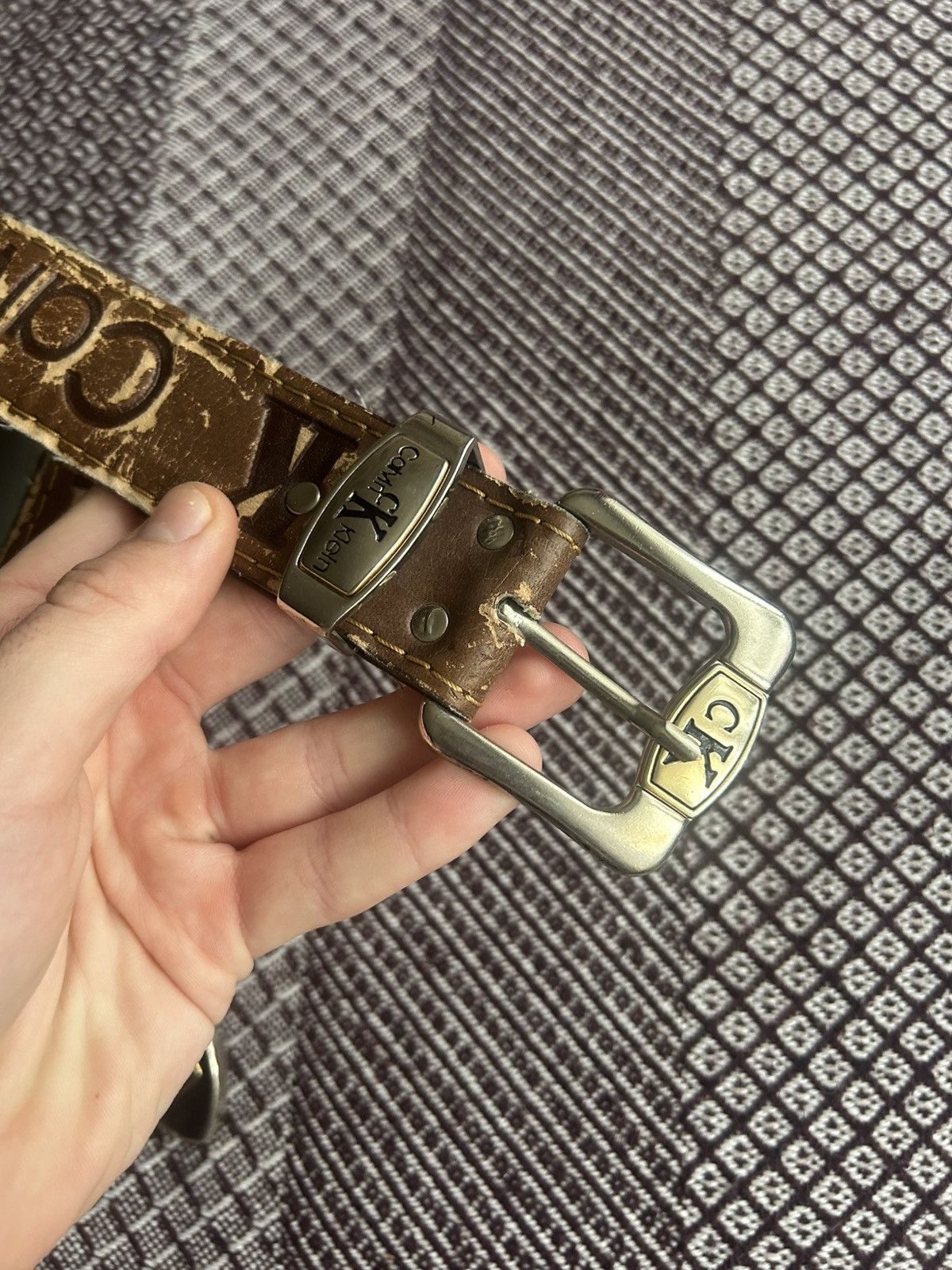 Calvin Klein Vintage Calvin Klein Distressed Belt Brown Faded Y2K Style Size ONE SIZE - 3 Thumbnail