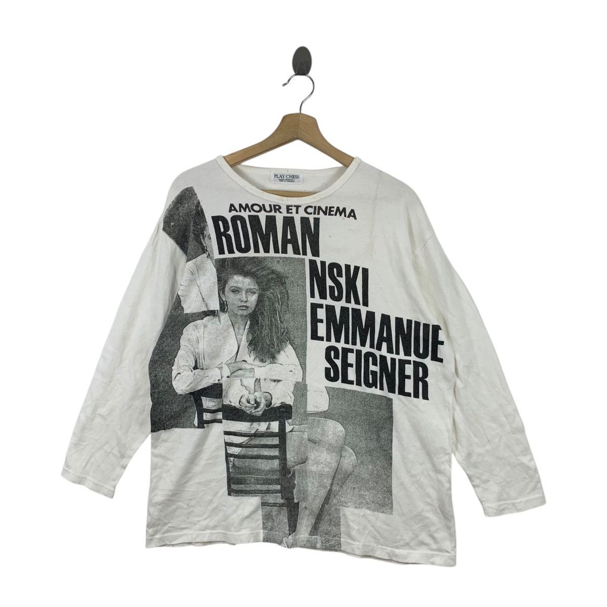 Vintage Vintage ROMAN POLANSKI EMMANUELLE SEIGNER Movie Tee Shirt Size L / US 10 / IT 46 - 1 Thumbnail