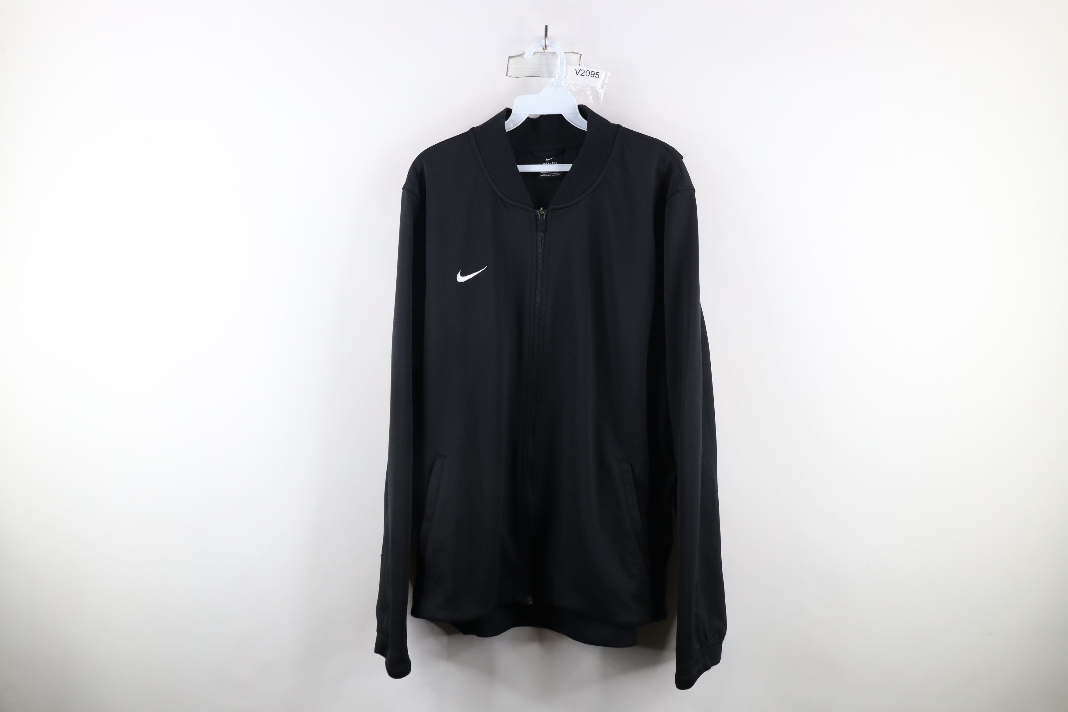 Nike × Vintage Nike Scott Mini Swoosh Knit Full Zip Bomber Jacket Black Size US XL / EU 56 / 4 - 1 Thumbnail