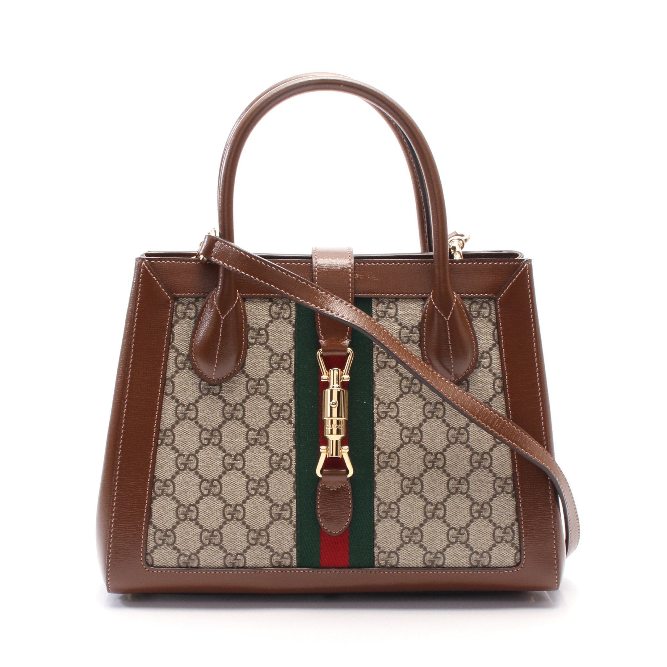 Gucci Gucci Jackie 1961 Gg Supreme Handbag Leather Beige Brown Multicolor Size ONE SIZE - 1 Thumbnail