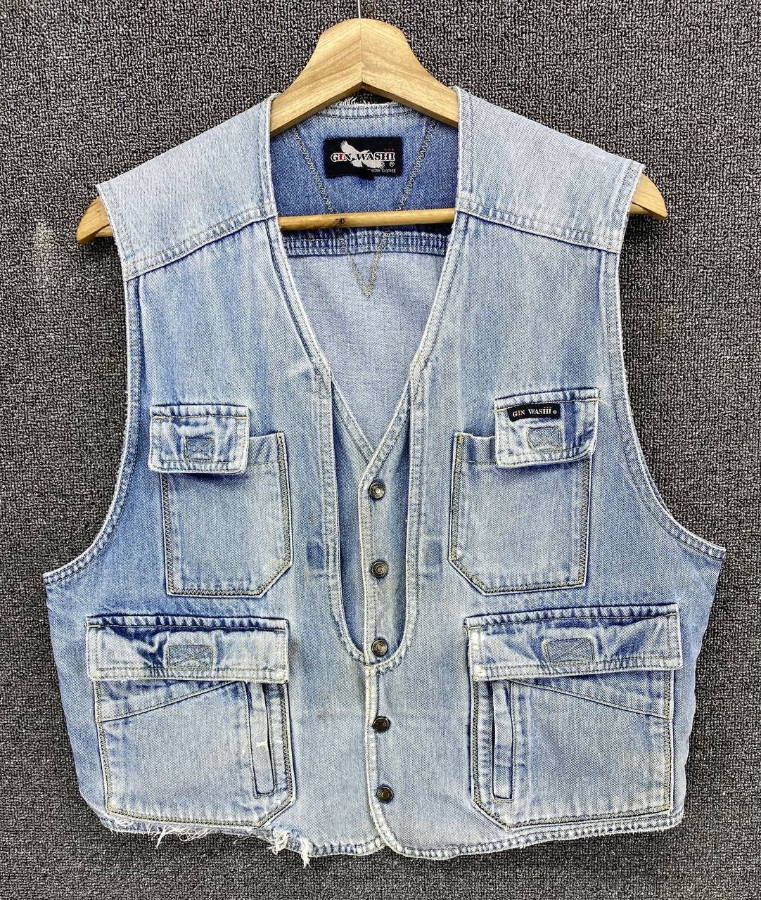 Vintage Vintage Gin Washi Rare Light Wash Denim Vest Size L / US 10 / IT 46 - 1 Thumbnail