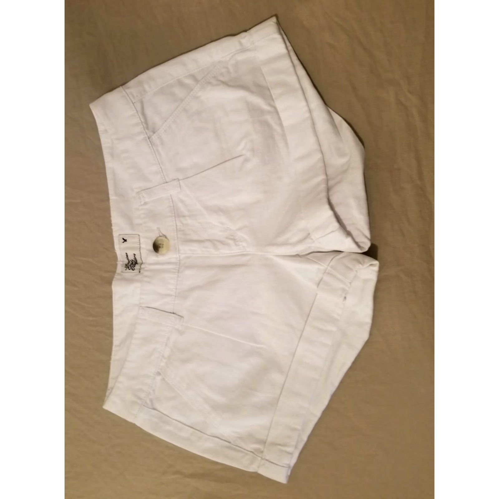 American Eagle Outfitters American Eagle Outfitters Shorts White Cotton Chino Womens 00 Size 24" / US 00 / IT 34 - 2 Thumbnail